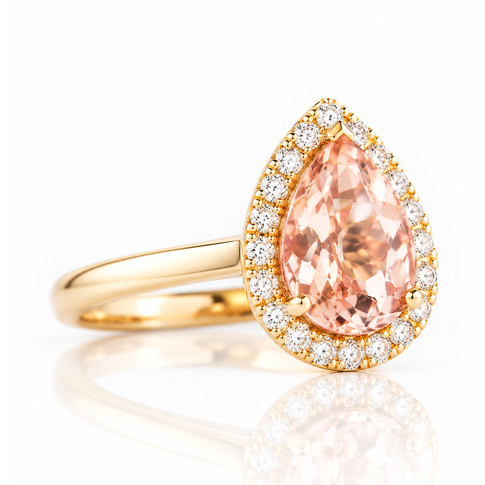 Mirabel, Morganite and Lab Diamond Ring - Victoria's Jewellery