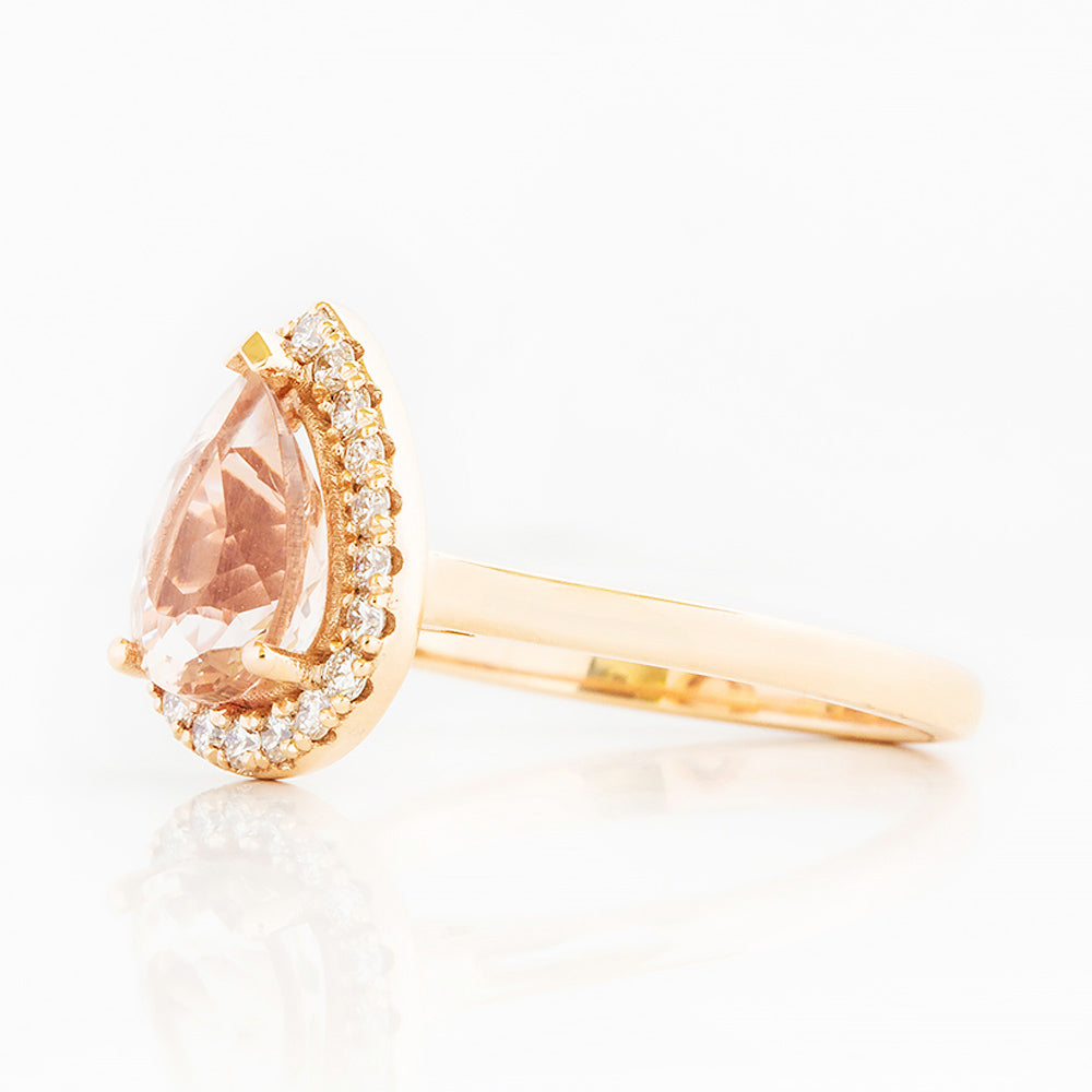 Mirabel, Morganite and Lab Diamond Ring