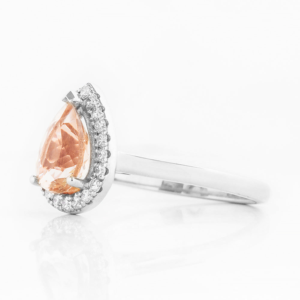 Mirabel, Morganite and Lab Diamond Ring