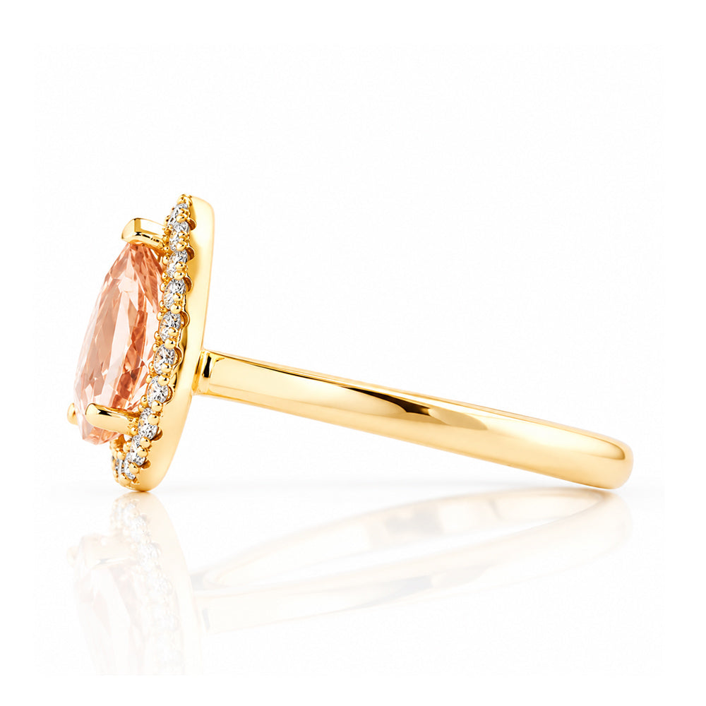 Mirabel, Morganite and Lab Diamond Ring - Victoria's Jewellery