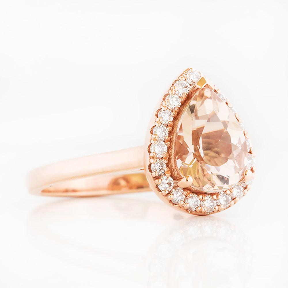 Mirabel, Morganite and Lab Diamond Ring