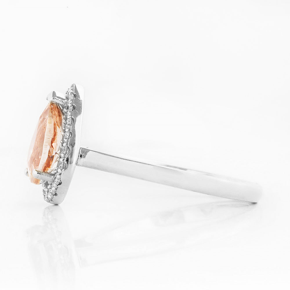 Mirabel, Morganite and Lab Diamond Ring