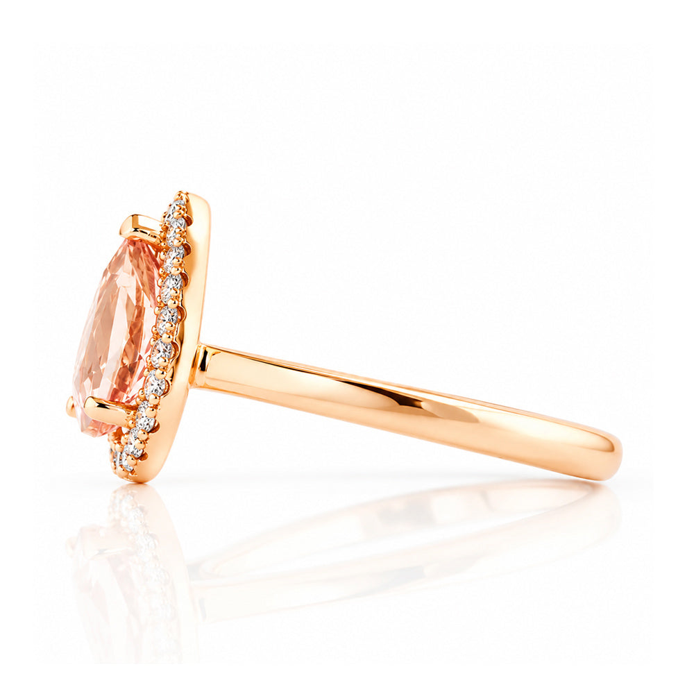 Mirabel, Morganite and Lab Diamond Ring - Victoria's Jewellery