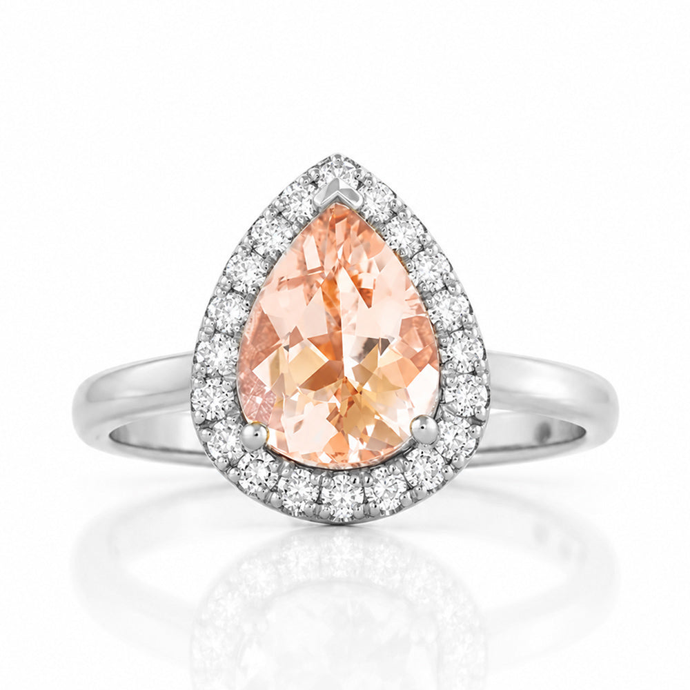 Mirabel, Morganite and Lab Diamond Ring - Victoria's Jewellery