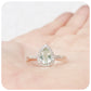 Pear cut Prasiolite and Lab Grown Diamond Halo Engagement Ring - Victoria's Jewellery