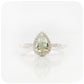 Pear cut Prasiolite and Lab Grown Diamond Halo Engagement Ring - Victoria's Jewellery