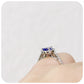 Pear cut Tanzanite and White Diamond Halo Filigree Engagement Ring - Victoria's Jewellery