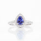 Pear cut Tanzanite and Diamond Engagement Ring - Victoria's Jewellery