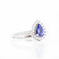 Pear cut Tanzanite and Diamond Engagement Ring - Victoria's Jewellery