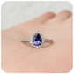 Pear cut Tanzanite and Diamond Engagement Ring - Victoria's Jewellery