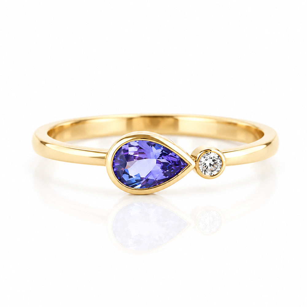 Jade, Tanzanite and Lab Diamond Ring - Victoria's Jewellery