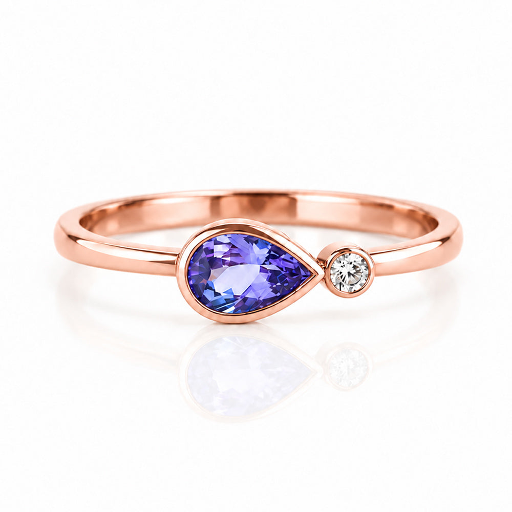 Jade, Tanzanite and Lab Diamond Ring - Victoria's Jewellery