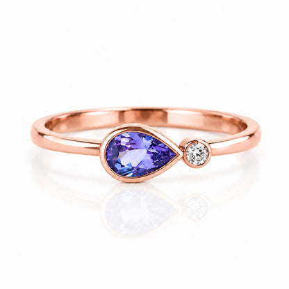 Jade, Tanzanite and Lab Diamond Ring - Victoria's Jewellery