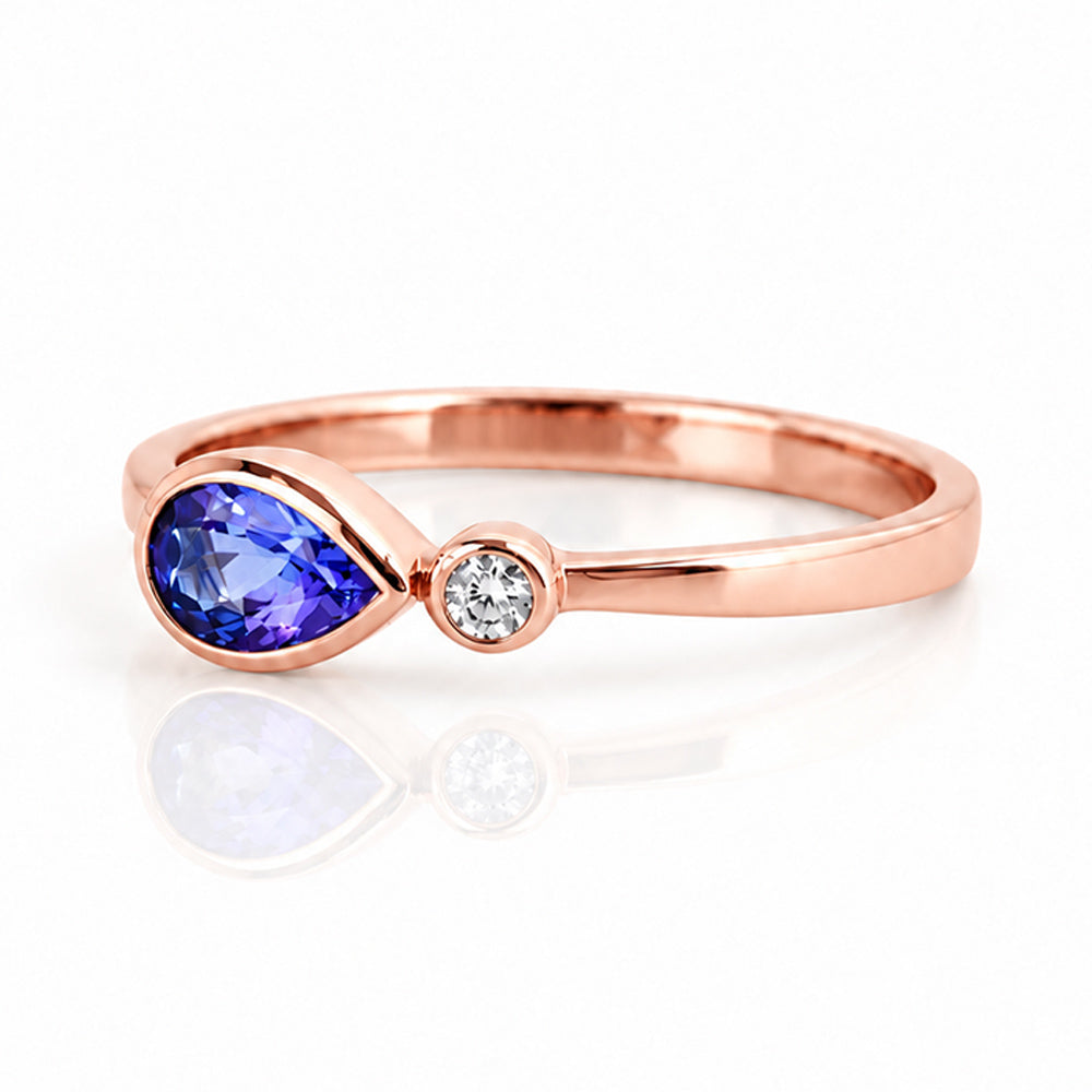 Jade, Tanzanite and Lab Diamond Ring - Victoria's Jewellery