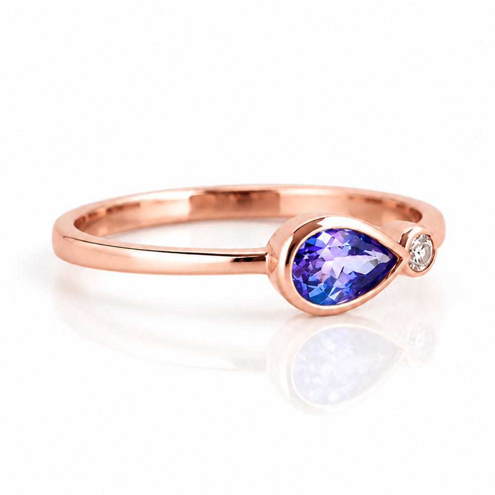 Jade, Tanzanite and Lab Diamond Ring - Victoria's Jewellery