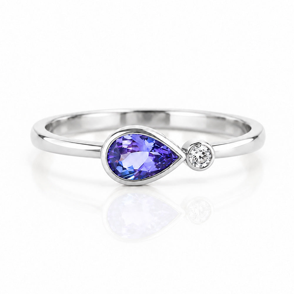 Jade, Tanzanite and Lab Diamond Ring - Victoria's Jewellery