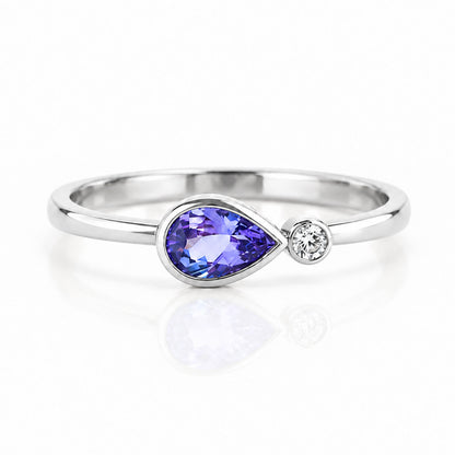 Jade, Tanzanite and Lab Diamond Ring - Victoria's Jewellery