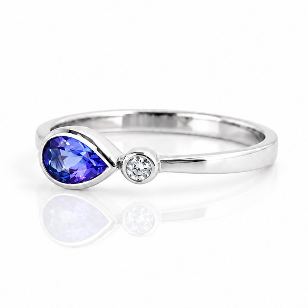 Jade, Tanzanite and Lab Diamond Ring - Victoria's Jewellery