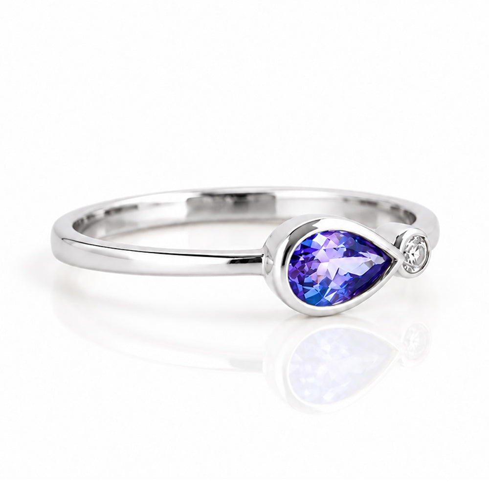 Jade, Tanzanite and Lab Diamond Ring - Victoria's Jewellery