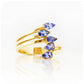 Pear cut Tanzanite Shooting Star Ring in Yellow Gold - Victoria's Jewellery