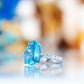 René, a Sky Blue Topaz and Lab Diamond Ring