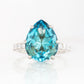 René, a Sky Blue Topaz and Lab Diamond Ring