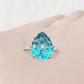 René, a Sky Blue Topaz and Lab Diamond Ring