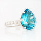 René, a Sky Blue Topaz and Lab Diamond Ring