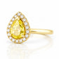 Clara, Yellow Moissanite Halo Ring - Victoria's Jewellery