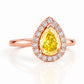 Clara, Yellow Moissanite Halo Ring - Victoria's Jewellery