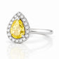 Clara, Yellow Moissanite Halo Ring - Victoria's Jewellery