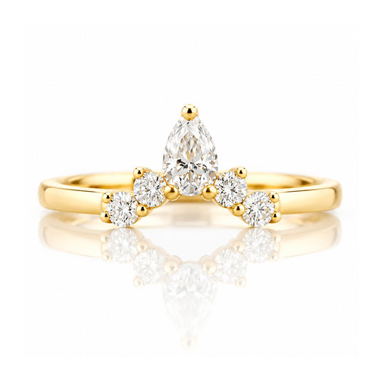 Kate, a Pear cut Lab Diamond Wedding Band - Victoria's Jewellery