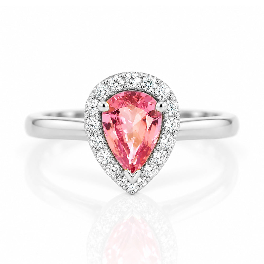 Clara, Pink Tourmaline and Diamond Ring - Victoria's Jewellery