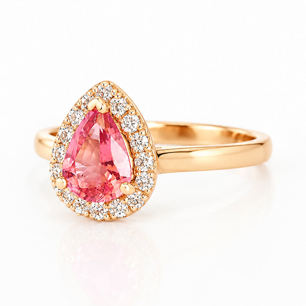 Clara, Pink Tourmaline and Diamond Ring - Victoria's Jewellery