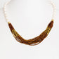 White Fresh Water Pearl and Gold Pyrite Necklace - Victoria's Jewellery