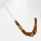 White Fresh Water Pearl and Gold Pyrite Necklace - Victoria's Jewellery