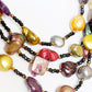 White Fresh Water Pearl, Onyx and Multi-Colour Biwa Pearl Necklace - Victoria's Jewellery
