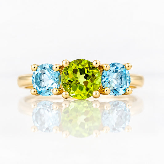 Aria, a Topaz and Peridot Trilogy Ring - Victoria's Jewellery