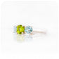 Round cut Trilogy Anniversary ring with Peridot and Sky Blue Topaz - Victoria's Jewellery