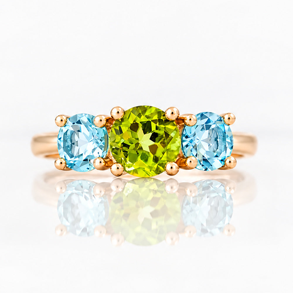 Aria, a Topaz and Peridot Trilogy Ring - Victoria's Jewellery