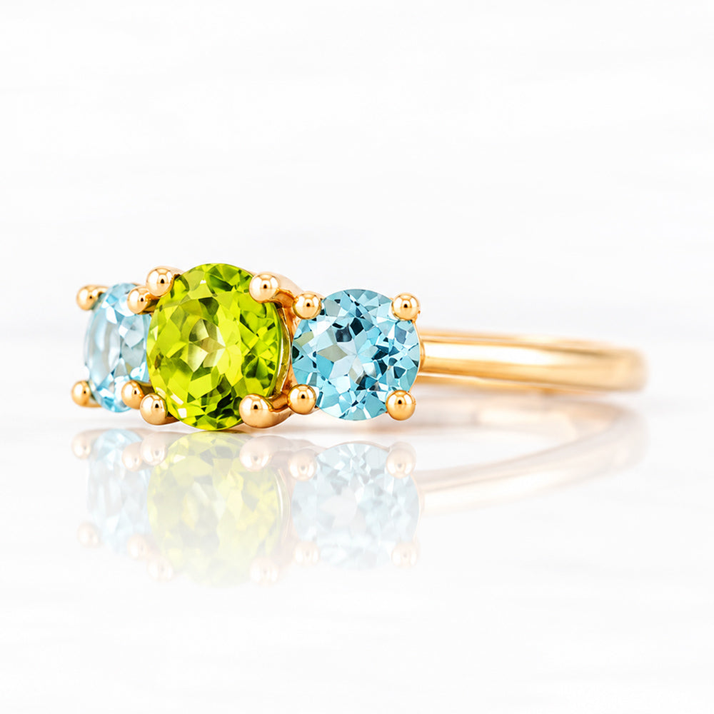Aria, a Topaz and Peridot Trilogy Ring - Victoria's Jewellery