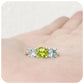 Round cut Trilogy Anniversary ring with Peridot and Sky Blue Topaz - Victoria's Jewellery