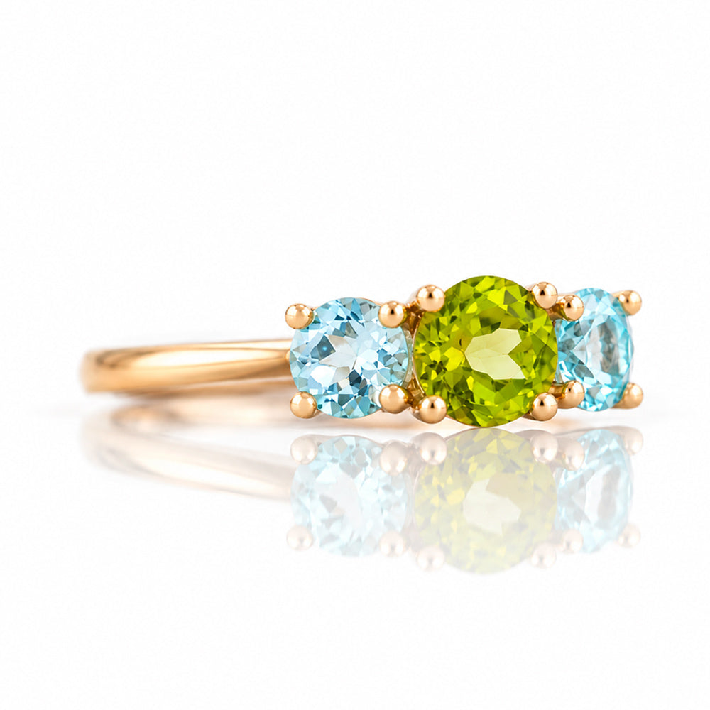 Aria, a Topaz and Peridot Trilogy Ring - Victoria's Jewellery