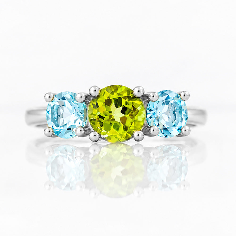 Aria, a Topaz and Peridot Trilogy Ring - Victoria's Jewellery