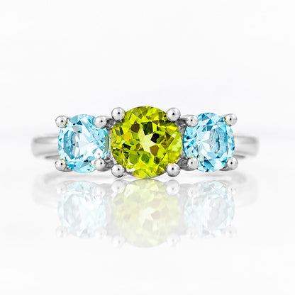 Aria, a Topaz and Peridot Trilogy Ring - Victoria's Jewellery