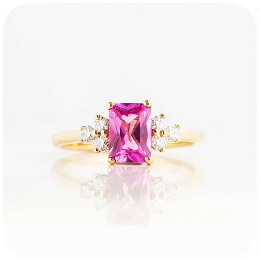 Lab Grown Pink Sapphire and Diamond Engagement Ring - Victoria's Jewellery