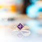 Shay, an Amethyst and Lab Diamond Half Eternity Ring