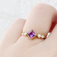 Shay, an Amethyst and Lab Diamond Half Eternity Ring