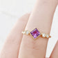 Shay, an Amethyst and Lab Diamond Half Eternity Ring