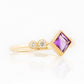 Shay, an Amethyst and Lab Diamond Half Eternity Ring